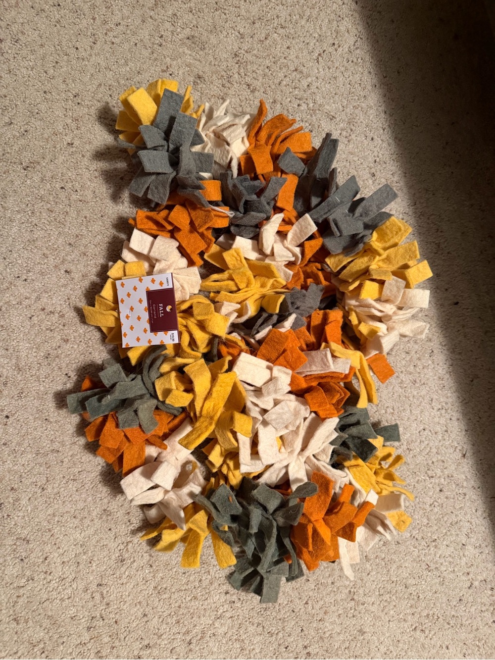Cozy Home Accents Fall GarlandOrange, Yellow, Cream & Gray